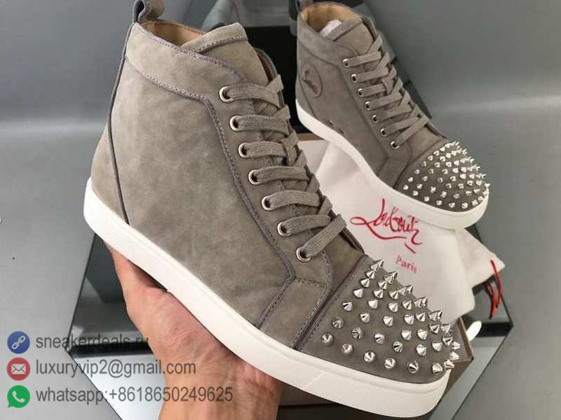 CHRISTIAN LOUBOUTIN UNISEX HIGH SNEAKERS GREY RIVETS D8010320